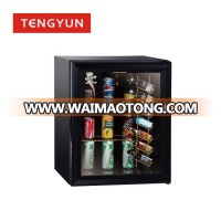 Black hotel mini bar single door mini fridge/refrigerator glass door mini bar fridge